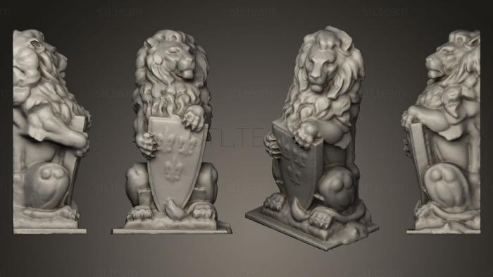 3D model Lion with shield 3 (STL)